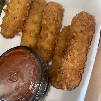 Burganic Hub - Vegan Mozzarella cheese sticks (they were alright) - Burgers Near Me - Houston, Texas