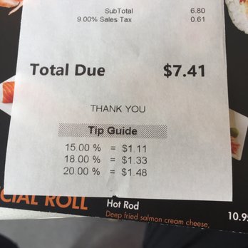 Ezze Sushi - Receipt showing purchase - Sushi Bars Near Me - Glendora, California Ezze Sushi - Receipt showing purchase - Sushi Bars Near Me - Glendora, California