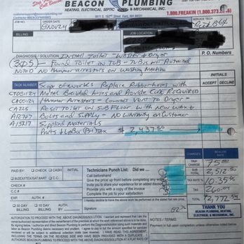 Beacon Plumbing - Invoice - Plumbing Near Me - Kent, Washington Beacon Plumbing - Invoice - Plumbing Near Me - Kent, Washington
