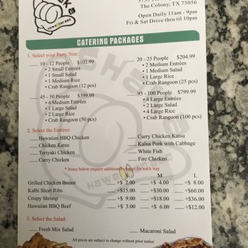 Shaka - Catering menu - good for big parties - Hawaiian Near Me - The Colony, Texas Shaka - Catering menu - good for big parties - Hawaiian Near Me - The Colony, Texas