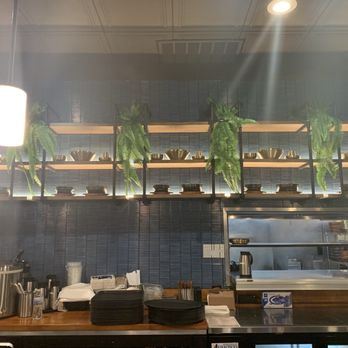 Gangsan - Bar back area very appealing with a glimpse of the kitchen - Korean Near Me - Redwood City, California