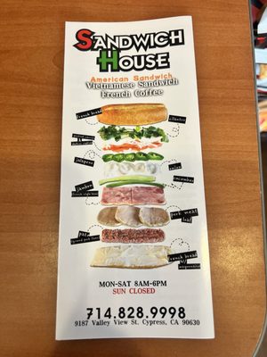 Menu photo 8 Sandwich House Cypress, CA Menu photo 8 Sandwich House Cypress, CA