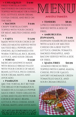 Menu photo 1 Juanita’s Taquería Dickson, TN