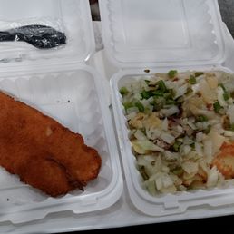The fish was fabulous. The home fries desperately needed salt. The fish was fabulous. The home fries desperately needed salt.