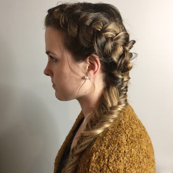 Glowout - Dutch braid into a fishtail. Mixing braids is fun - Blow Dry/Out Services Near Me - Chicago, Illinois