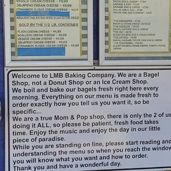 Luv My Bagel - Menu close up 2-14-26 - Bagels Near Me - Punta Gorda, Florida