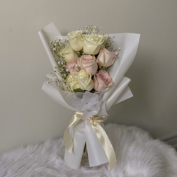 Sun Fleur - Pink and White Rose Bouquet