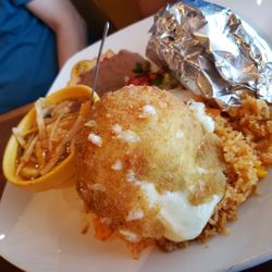 Los Cucos Mexican Cafe - Katy - Deep fried avocado stuffed with shrimp, rice, beans, and a tortilla soup