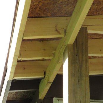 Scherr Construction - Rafters cut unevenly; added a piece when board cut too short - Fences & Gates Near Me Scherr Construction - Rafters cut unevenly; added a piece when board cut too short - Fences & Gates Near Me