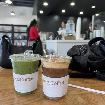 Holos Coffee - matcha and orange mocha latte - Coffee & Tea Near Me - Artesia, California