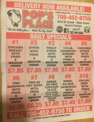 Menu photo 3 Pop's Place River Grove, IL