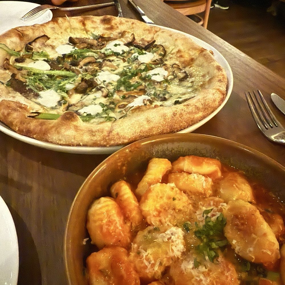 Lana - Mushroom pizza and gnocchi - American Near Me - Solana Beach, California