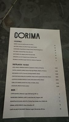 Menu photo 1 Corima New York, NY