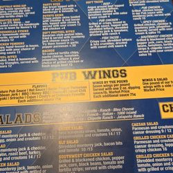 Oakville  Sports Pub - Menu