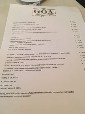 Menu photo 1 Trattoria Goa Varazze, SV