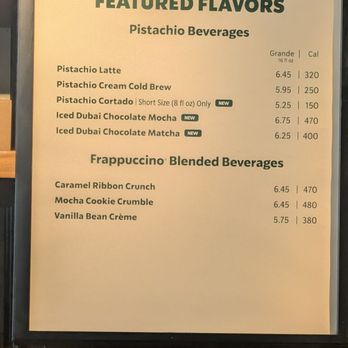 Starbucks - Menu. - Coffee & Tea Near Me - Long Beach, California