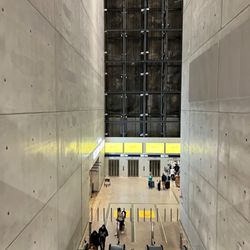 Train station below the airport!