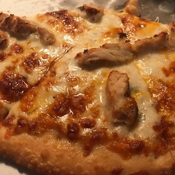 Pizzazz Pizza - Three slices of a medium Three cheese and chicken white pizza - Pizza Near Me - Kitty Hawk, North Carolina