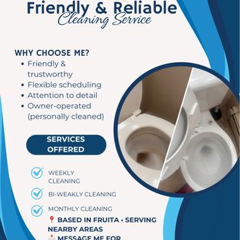Rock Clean Pro - Looking for a clean, comfortable home without the hassle? I provide dependable and affordable cleaning services tailored to your needs. - Home Cleaning Near Me Rock Clean Pro - Looking for a clean, comfortable home without the hassle? I provide dependable and affordable cleaning services tailored to your needs. - Home Cleaning Near Me