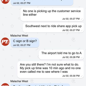 Prime Time Shuttle - Chat between "customer service" and I. - Airport Shuttles Near Me - Los Angeles, California