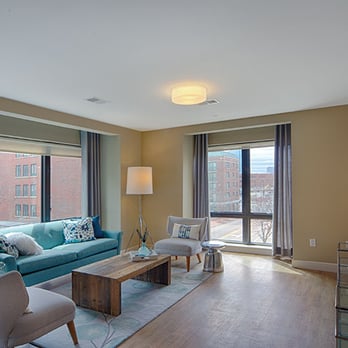 Axiom - Spacious living room overlooking Cambridge - http://www.liveaxiom.com/ - Apartments Near Me - Cambridge, Massachusetts