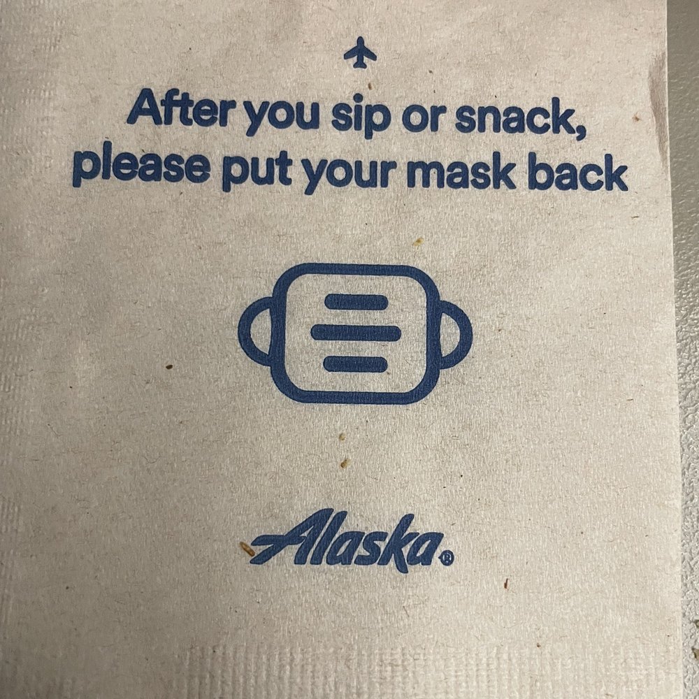Alaska Airlines - Clever napkins - Airlines Near Me - Detroit, Michigan