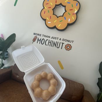 Mochinut Sodo - Glazed Mochinut in sitting area - Donuts Near Me - Orlando, Florida Mochinut Sodo - Glazed Mochinut in sitting area - Donuts Near Me - Orlando, Florida