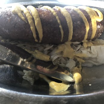 Work & Class - Red wine sausage with pickled cabbage - New American Near Me - Denver, Colorado Work & Class - Red wine sausage with pickled cabbage - New American Near Me - Denver, Colorado