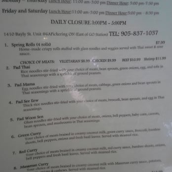 Hot Mama Noi's Thai On The Fly - Lunch Dinner hours provided, but no lunch 'deals' - Thai Near Me - Pickering, Ontario