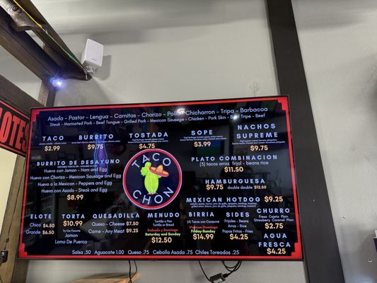 Menu photo 1 Taco Chon Haltom City, TX