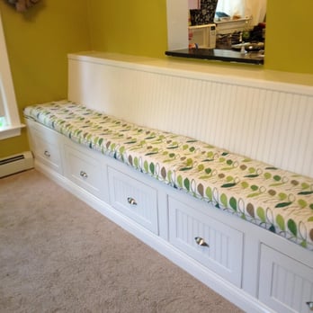 Moraes Remodeling - a bench with storage underneath - General Contractors Near Me - Newton, Massachusetts
