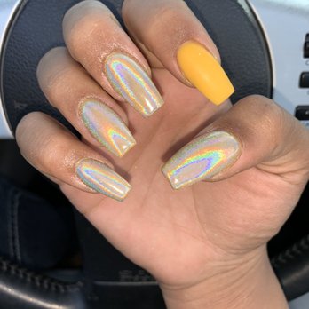 Princess Nails & Spa - Full set dip powder with multi-chrome powder - Nail Salons Near Me - Pasadena, California Princess Nails & Spa - Full set dip powder with multi-chrome powder - Nail Salons Near Me - Pasadena, California