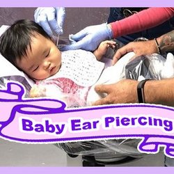 Baby Ear Piercing - All Items for Each & Every Baby Ear Piercing Procedure are New, Disposable & Non-Reusable. Expert Piercer at Kids Ear Piercing.