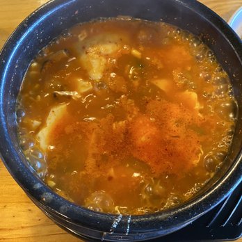 Seoul Korean Kitchen - Sundubu Stew which contain clam,shrimp, and eggs - Korean Near Me - Evans, Georgia