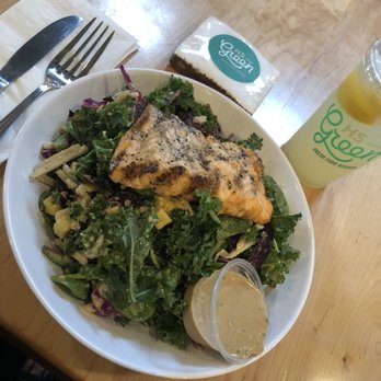 HS Green - Salmon Ginger Salad - Salad Near Me - Houston, Texas
