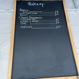 Bakery menu Bakery menu