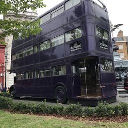 Meet the Knight Bus conductor and hear him chat with the shrunken head hanging from his rear view mirror Meet the Knight Bus conductor and hear him chat with the shrunken head hanging from his rear view mirror
