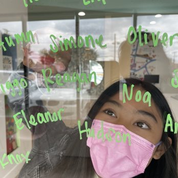Overjoyed Pediatric Dentistry - found her name on the welcome board - Pediatric Dentists Near Me - Los Angeles, California