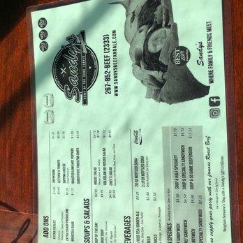 Sandy's Beef & Ale - Menu - Sandwiches Near Me - Langhorne, Pennsylvania