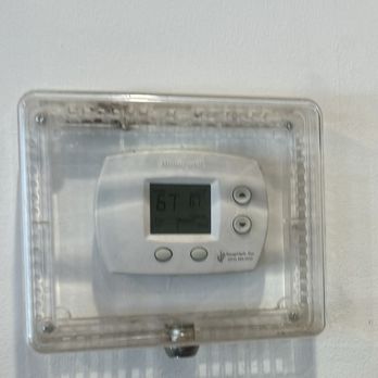Rolled Cold Creamery - Grimy thermostat in the entry where the line starts - Ice Cream & Frozen Yogurt Near Me - Lancaster, Pennsylvania