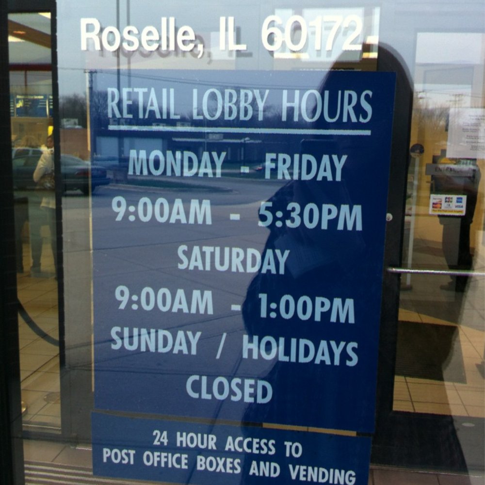 USPS - Hours. - Post Offices Near Me - Roselle, Illinois USPS - Hours. - Post Offices Near Me - Roselle, Illinois