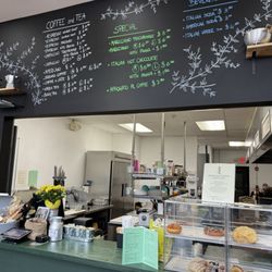The Emporio - Part or menu board and kitchen (two paper menus contain the full menu)