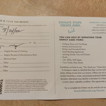Goodwill Hawaii - Remember to get a receipt for your donation - Donation Center Near Me - Kaneohe, Hawaii Goodwill Hawaii - Remember to get a receipt for your donation - Donation Center Near Me - Kaneohe, Hawaii