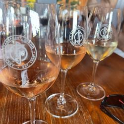 See the initials on the wine glass bases? It was to indicate, which wines ; )