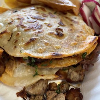 El Alambre - Mulitas (one carne asada, one al pastor) - Mexican Near Me - San Francisco, California El Alambre - Mulitas (one carne asada, one al pastor) - Mexican Near Me - San Francisco, California