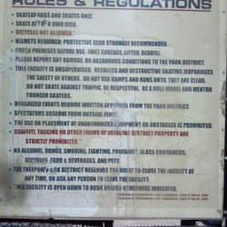 Sk8 Park in Reed Park - Rules