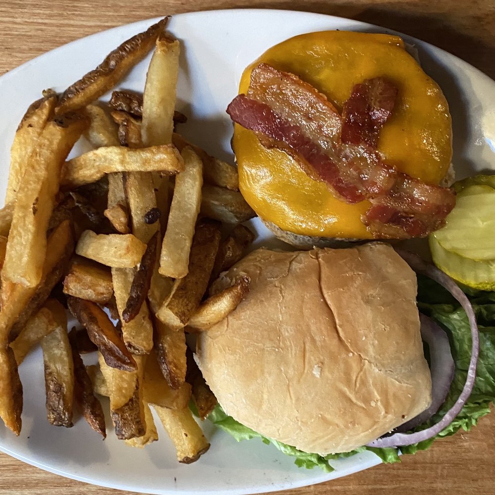 Wetherlaine's Restaurant - Bacon cheese burger with fries - American Near Me - Attleboro, Massachusetts Wetherlaine's Restaurant - Bacon cheese burger with fries - American Near Me - Attleboro, Massachusetts