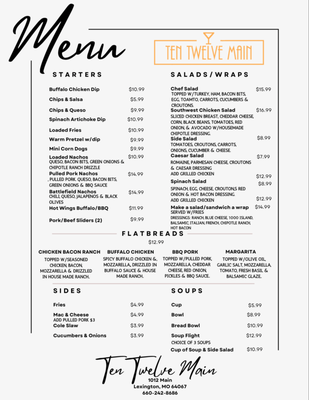 Menu photo 5 Ten Twelve Main Lexington, MO Menu photo 5 Ten Twelve Main Lexington, MO