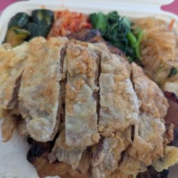 Meat jun and BBQ chicken combo Meat jun and BBQ chicken combo