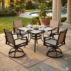 Zen Patio - Modern Quincy 5pc Set with 37" square table